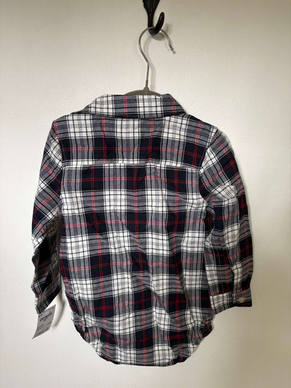 Plaid Dress Shirt Onesie, Kids 24 Month (18-24M)