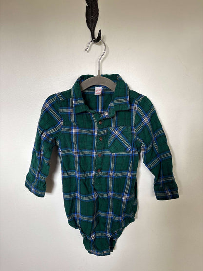 Green Plaid Flannel Onesie, Kids 24 Month (18-24M)
