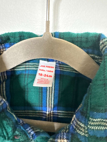 Green Plaid Flannel Onesie, Kids 24 Month (18-24M)