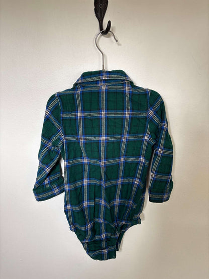 Green Plaid Flannel Onesie, Kids 24 Month (18-24M)