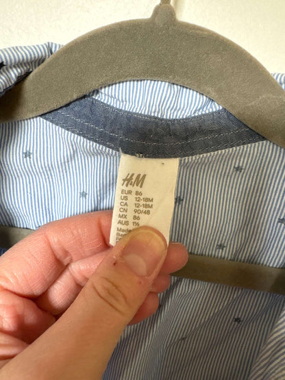 Blue Pin Stripe Dress Shirt, Kids 18 Month (12-18M)