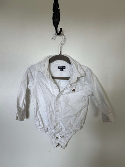 White Long-sleeve Dress Shirt Onesie, Kids 18 Month (12-18M)