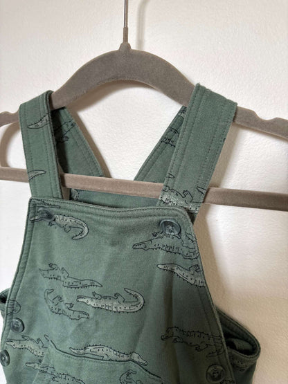 Green Alligator Overall Shorts, Kids 18 Month (12-18M)