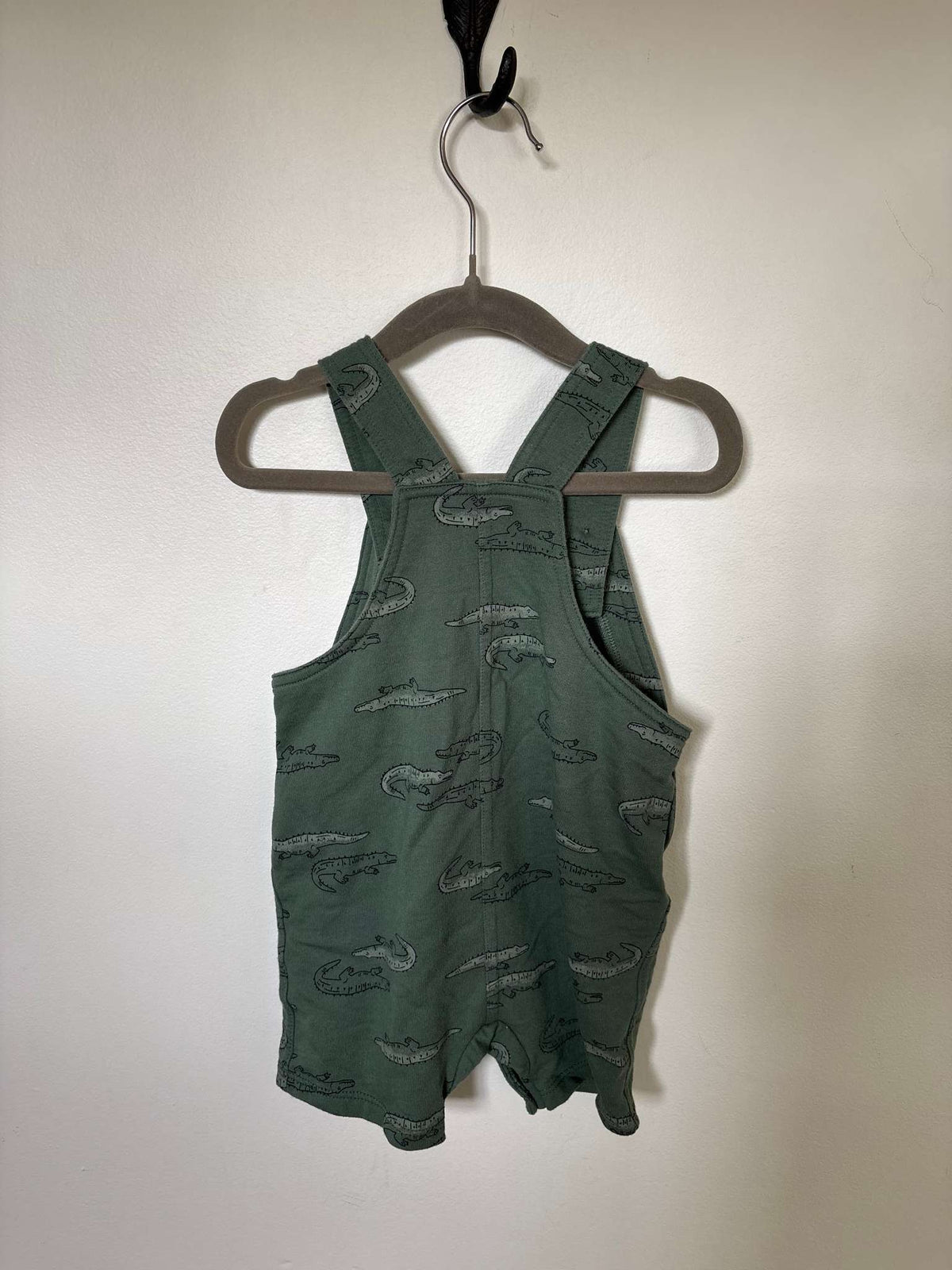 Green Alligator Overall Shorts, Kids 18 Month (12-18M)