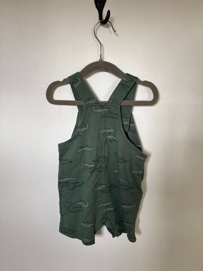 Green Alligator Overall Shorts, Kids 18 Month (12-18M)
