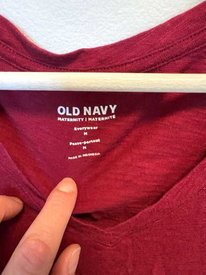 Maroon Peplum Top, Maternity M (8-10)