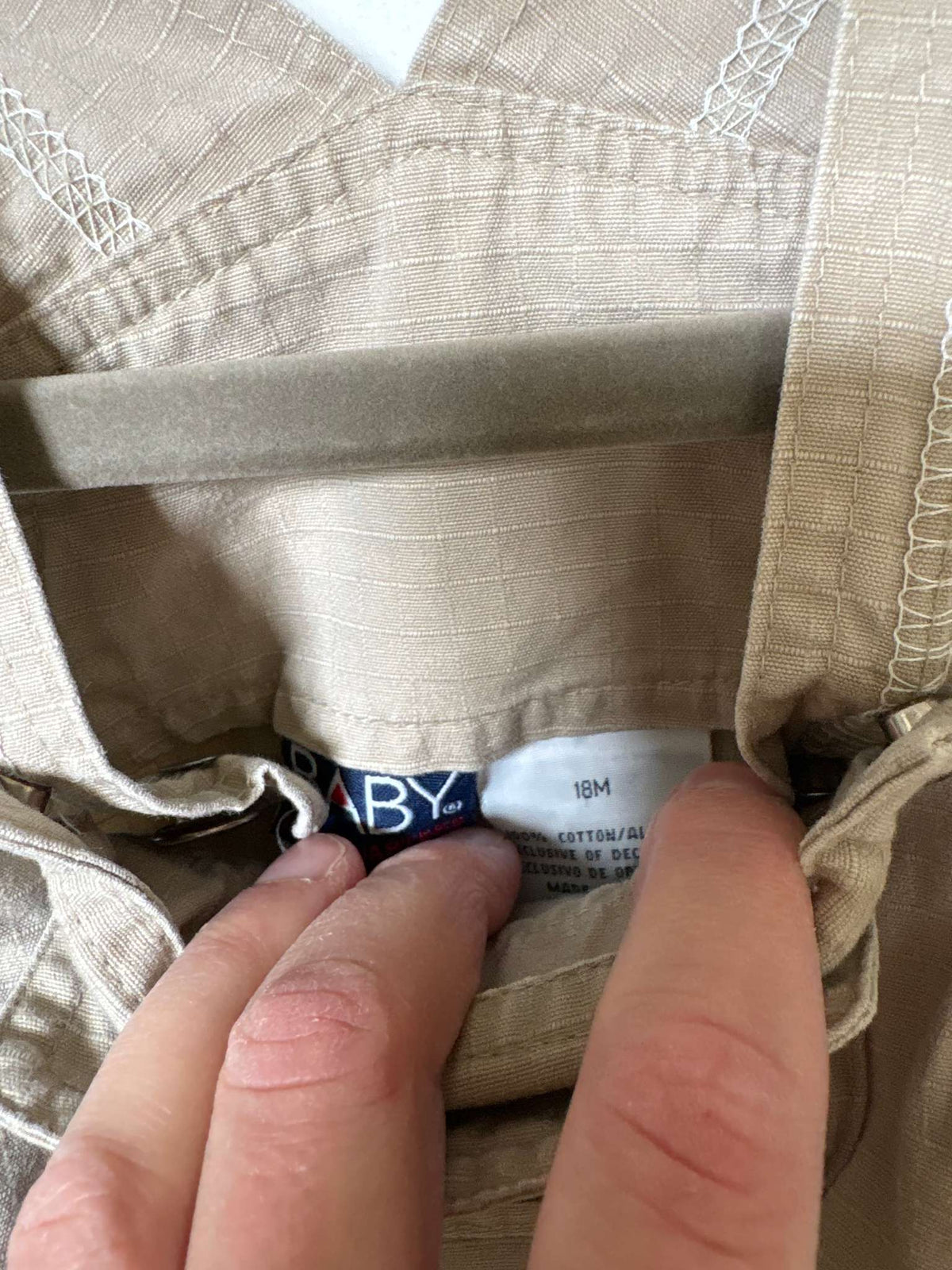 Khaki Overall Shorts, Kids 18 Month (12-18M)