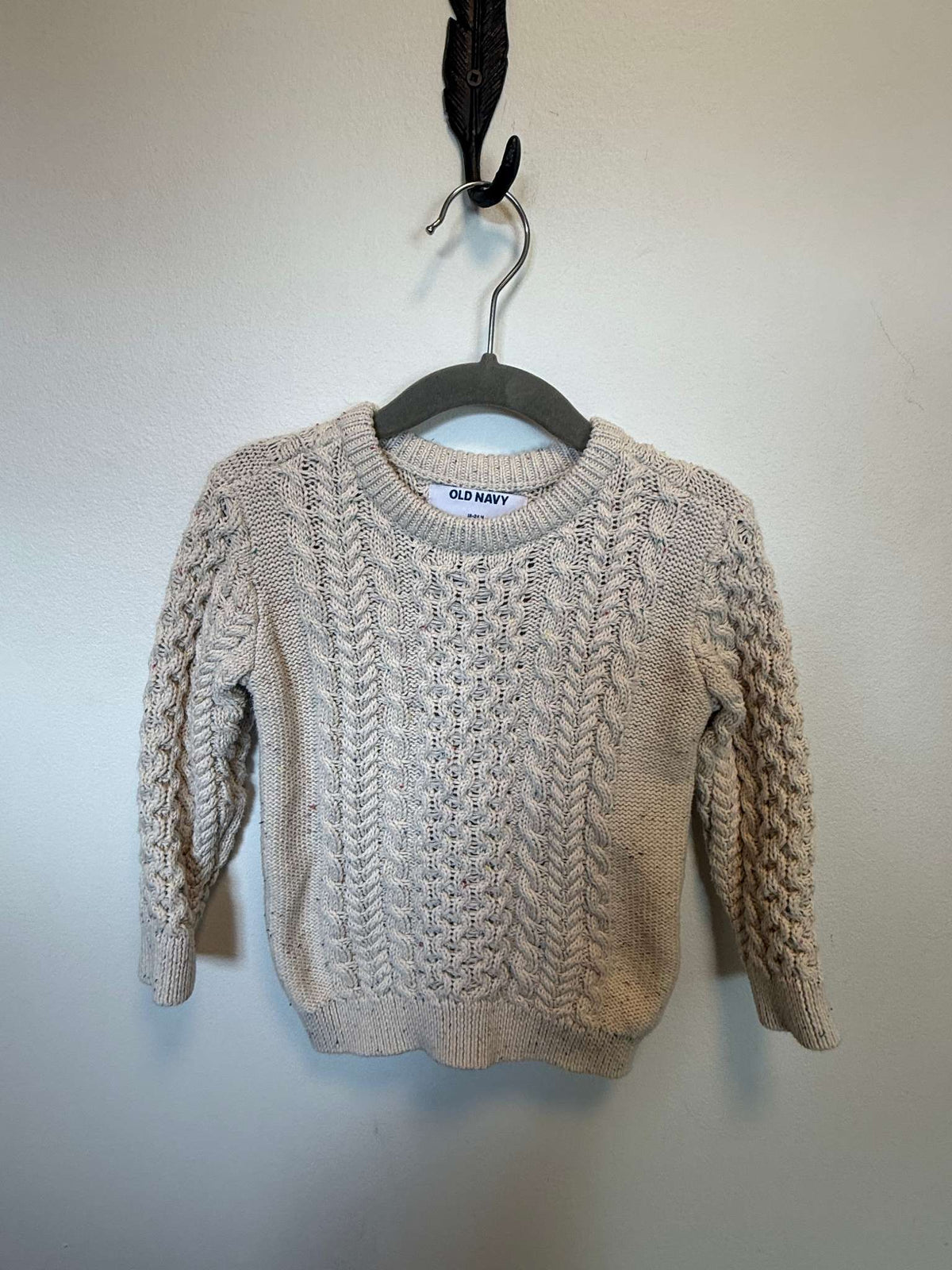 Cream Cableknit Sweater, Kids 24 Month (18-24M)