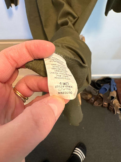 Olive Green Scallop Dress, Maternity M (8-10)