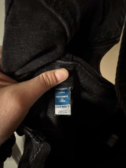 Black Jean Overalls, Maternity L (12-14)