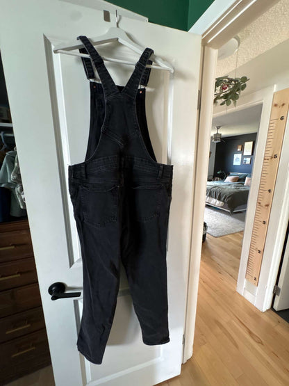 Black Jean Overalls, Maternity L (12-14)