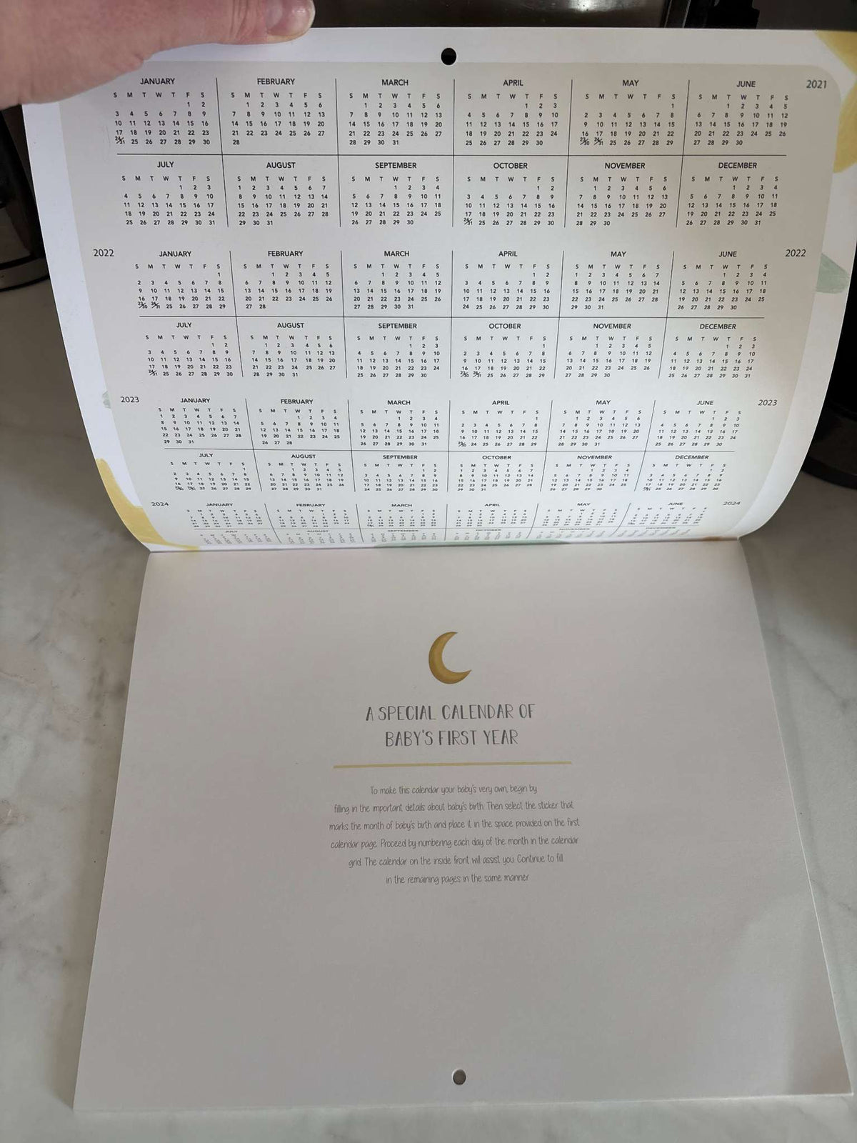 Baby's first year wall calendar