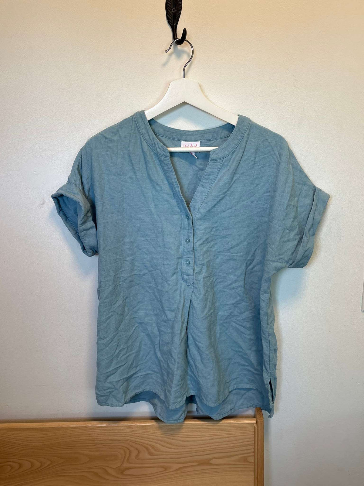 Light Blue Peplum Top, Maternity S (4-6)