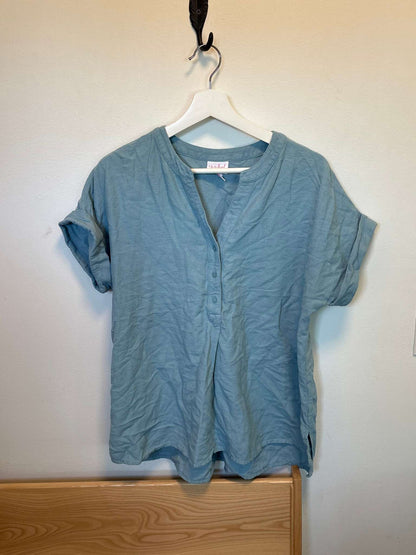Light Blue Peplum Top, Maternity S (4-6)
