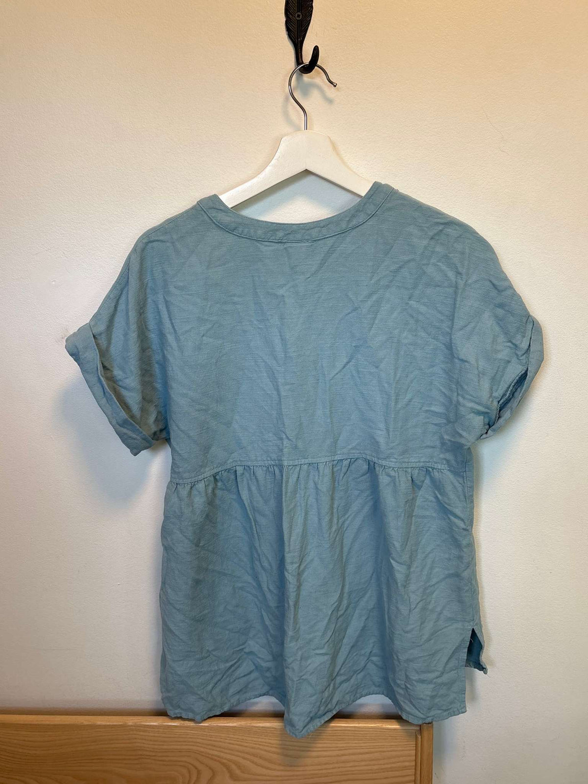 Light Blue Peplum Top, Maternity S (4-6)