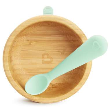Munchkin Bambou Set - Non-Toxic Bamboo and Food-Grade Silicone, Brown/Mint