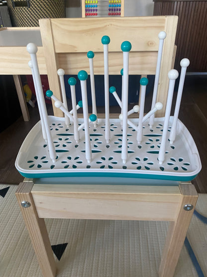 Termichy Baby Bottle Drying Rack, Large Capacity Baby Bottle Rack for Bottles, Dry Rack with Removable Water Tray