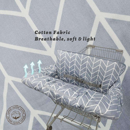 Shopping Cart Cover for Baby ICOPUCA Cotton High Chair Cover, Reversible, Machine Washable for Infant, Toddler, Boy or Girl (Grey Arrow Print)