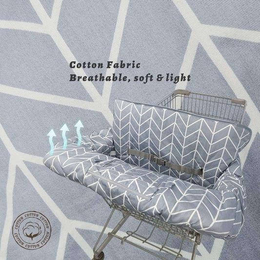 Shopping Cart Cover for Baby ICOPUCA Cotton High Chair Cover, Reversible, Machine Washable for Infant, Toddler, Boy or Girl (Grey Arrow Print)