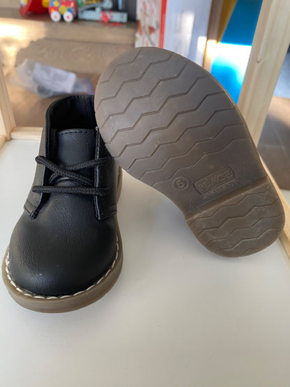 Toddler Boys Lace Up Boots - Black, Shoes 5 (Walkers:12-24 mth)