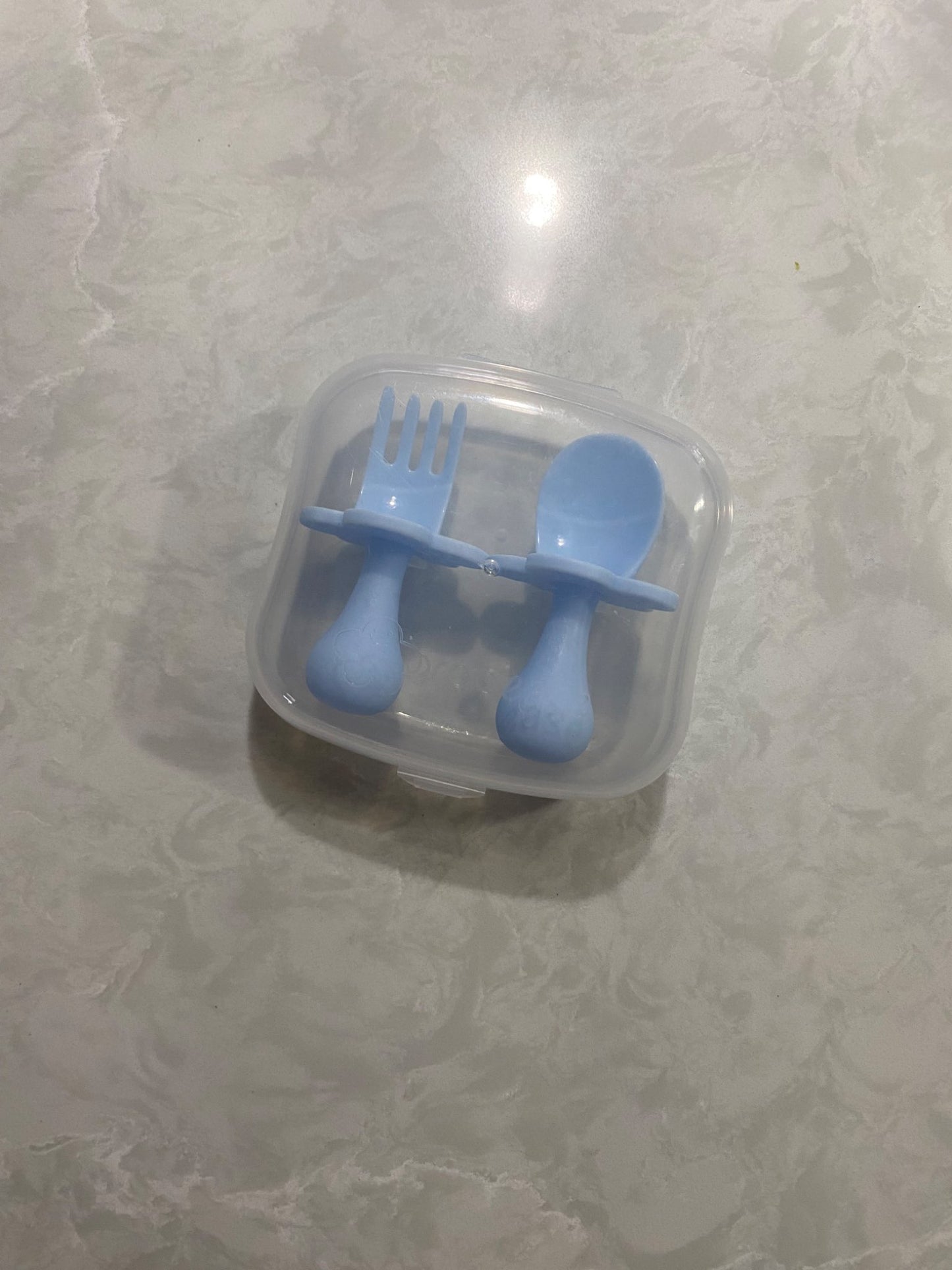 Grabease Baby Spoons Toddler Utensils Baby Utensils Feeding Fork, BPA-Free & Phthalate-Free for & Toddler, 1 Set Ice Blue
