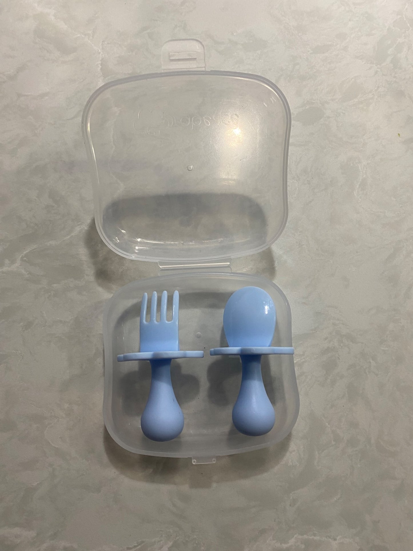 Grabease Baby Spoons Toddler Utensils Baby Utensils Feeding Fork, BPA-Free & Phthalate-Free for & Toddler, 1 Set Ice Blue