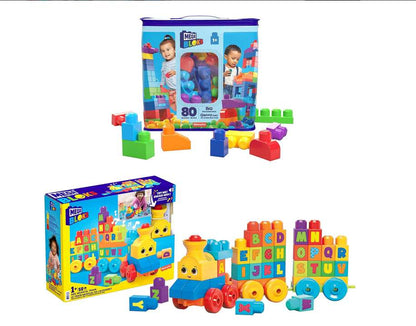 Mega Bloks - 4 sets (ABC Train, Rock n Roll Safari, Squeak n Chomp Dino, and First builder set)