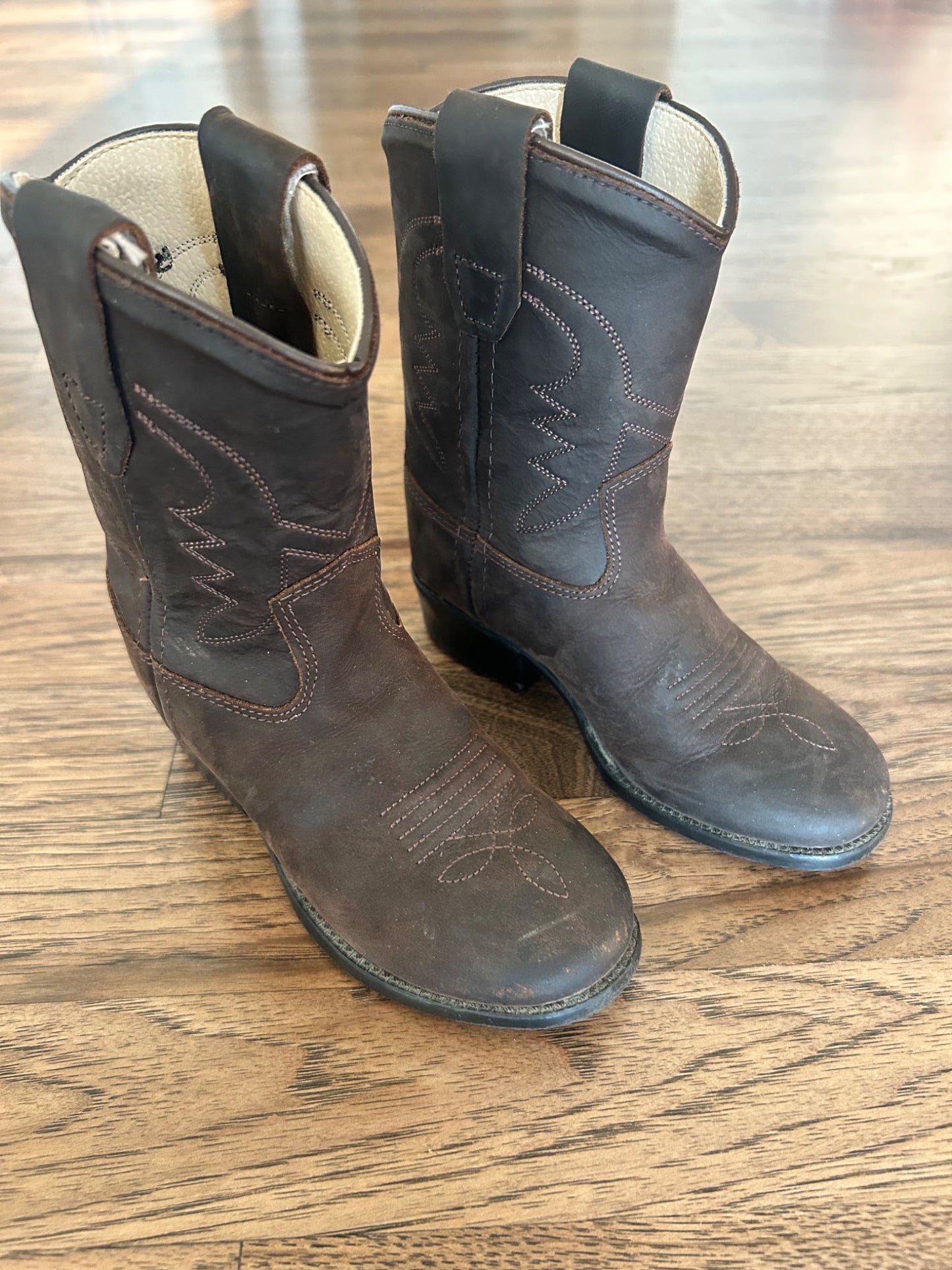 Old West Sz 7 Toddler Leather Cowboy Boots (MSRP $85), Shoes 7 (Walkers:12-24 mth)