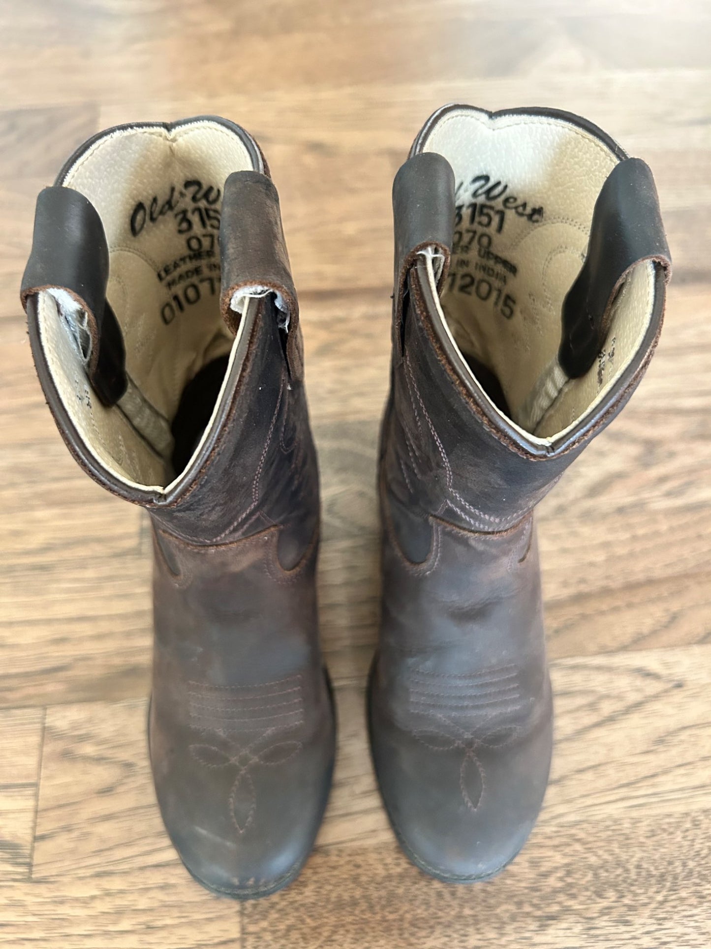Old West Sz 7 Toddler Leather Cowboy Boots (MSRP $85), Shoes 7 (Walkers:12-24 mth)