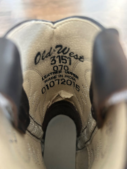 Old West Sz 7 Toddler Leather Cowboy Boots (MSRP $85), Shoes 7 (Walkers:12-24 mth)