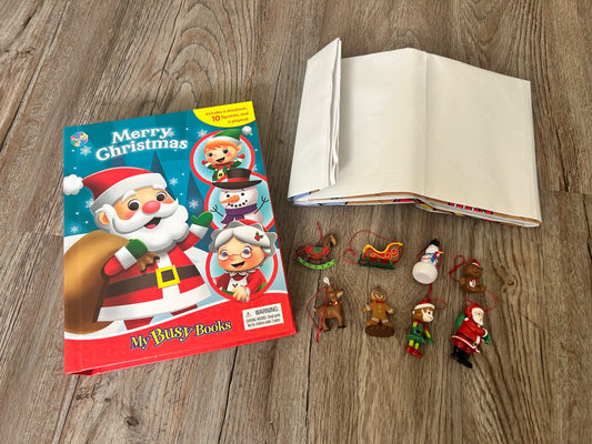 Christmas Busy Book with 8 Ornaments/Figures