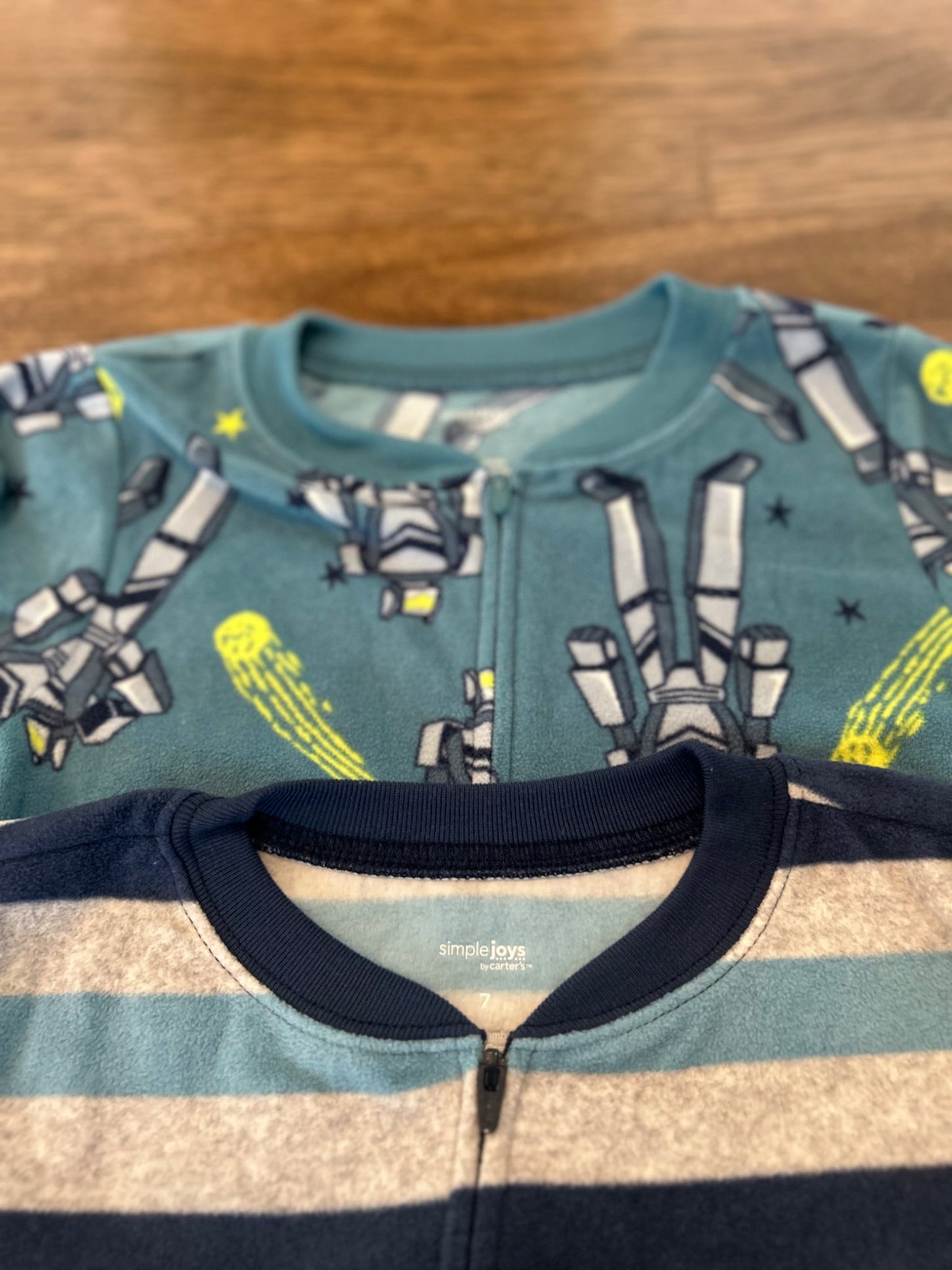 2 x Carters Fleece Pajamas - Sz 7 - Like new, Kids 7 & 8 (small)
