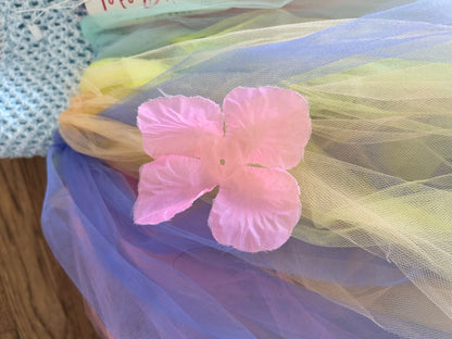 Tutu Dreams - Sz S - Tulle Rainbow Flower Dress (Age 1-2), Kids 24 Month (18-24M)