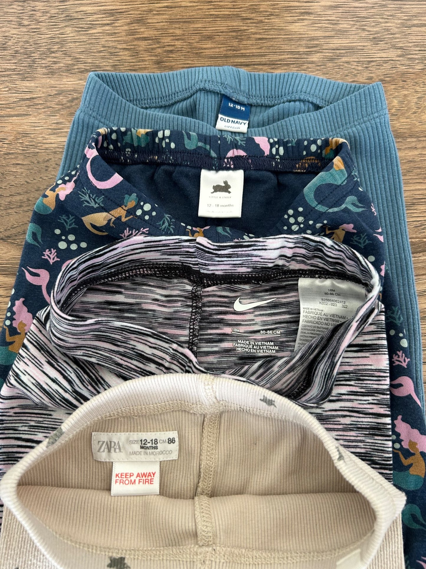 Girls Pants - 12-18 mos (Zara, Little & Lively, Nike), Kids 18 Month (12-18M)