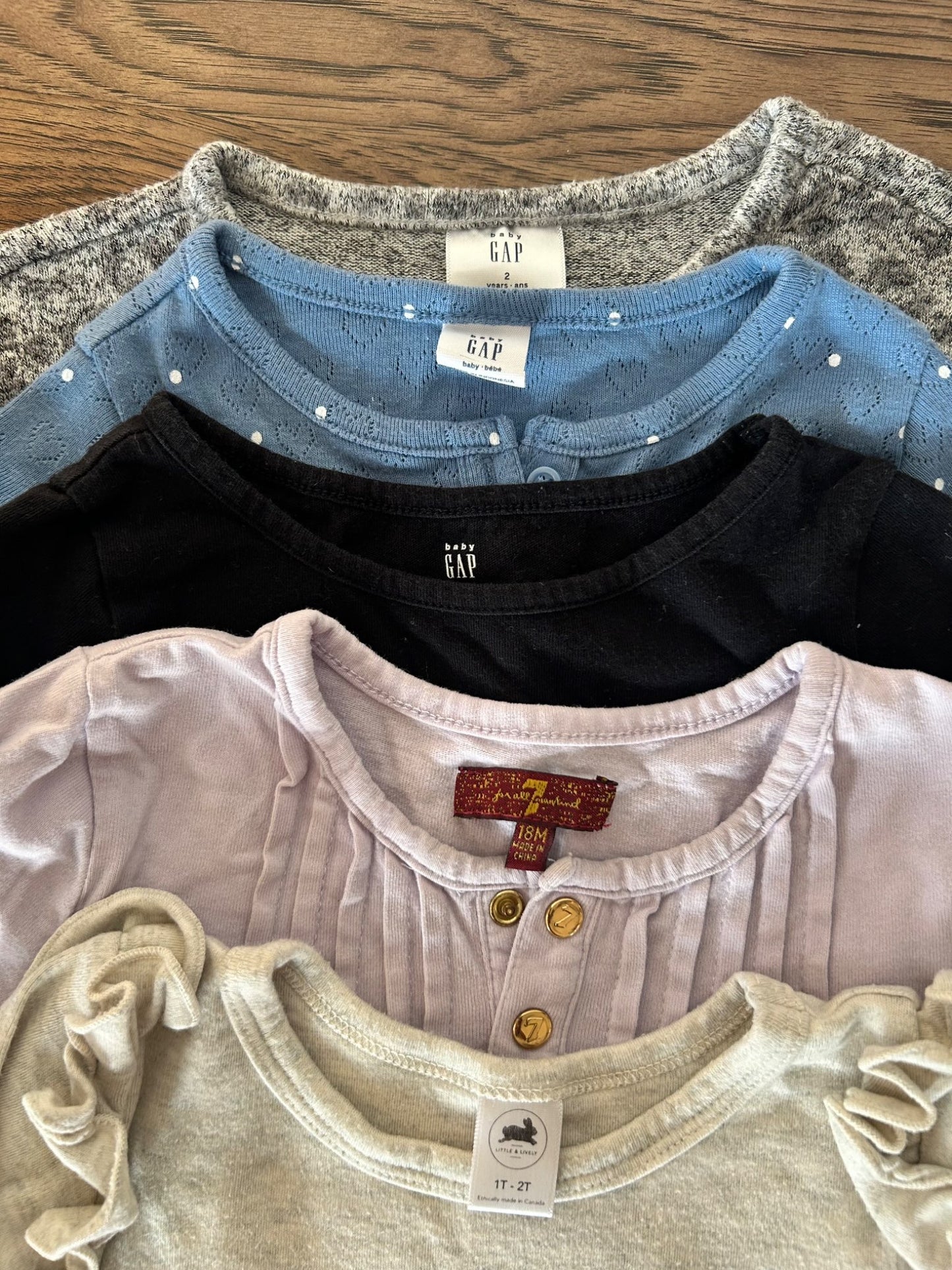 5 x Long sleeve shirts 18-24 mos (7 for All Mankind, Little & Lively, GAP), Kids 24 Month (18-24M)