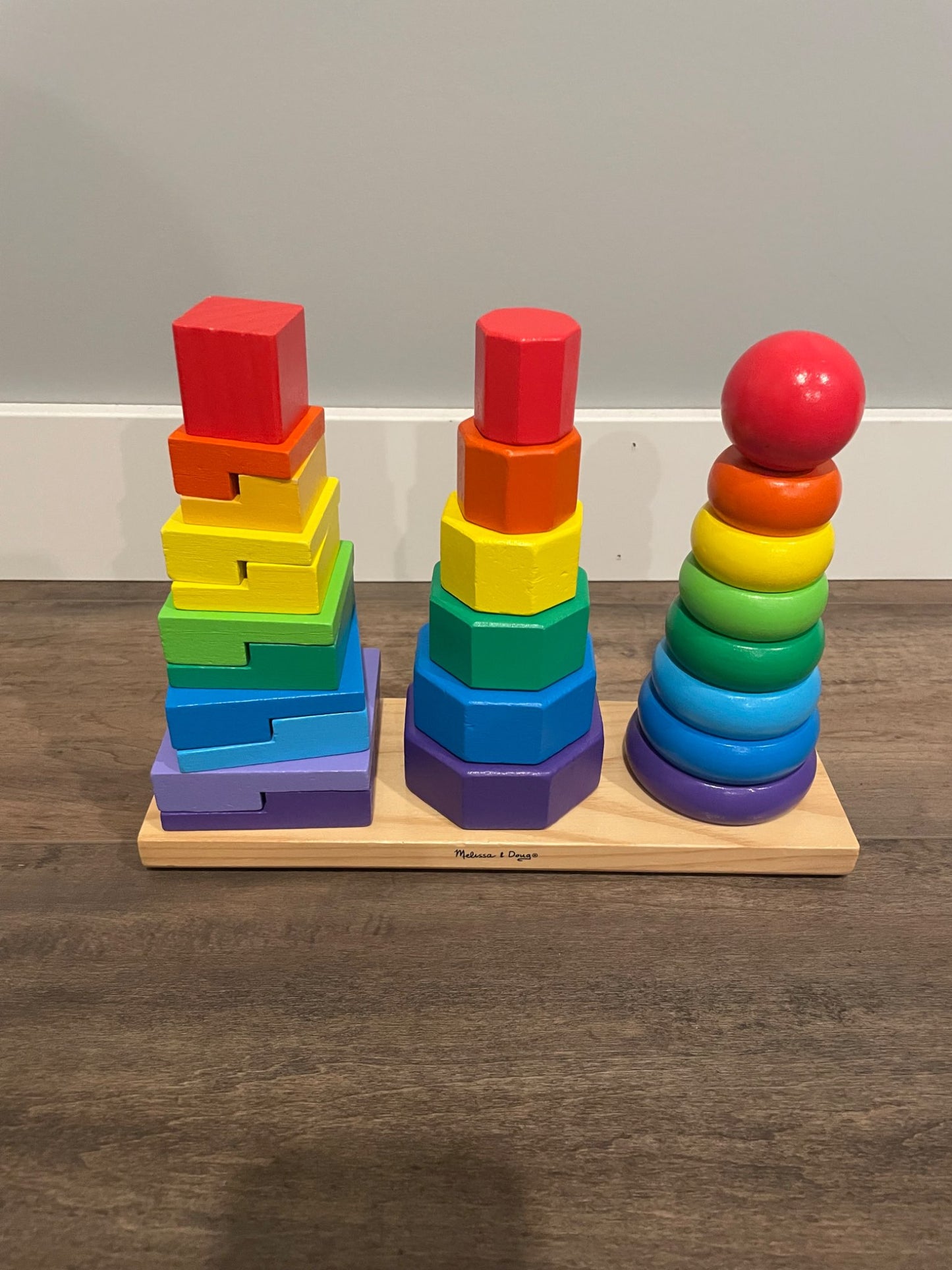 Melissa and Doug wooden geometric stacker