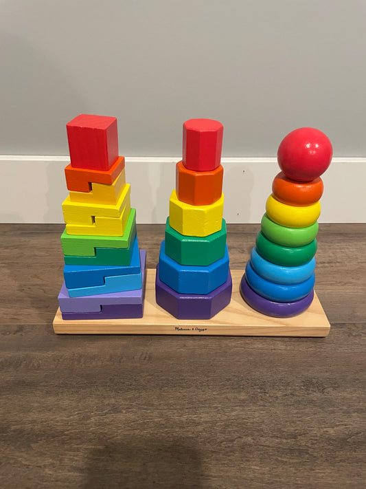 Melissa and Doug wooden geometric stacker