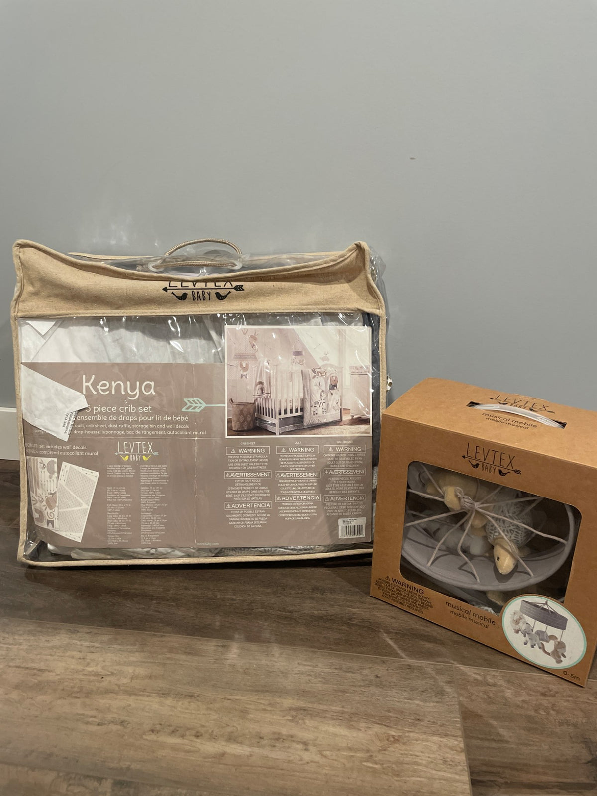 Levtex Kenya crib bedding set + mobile