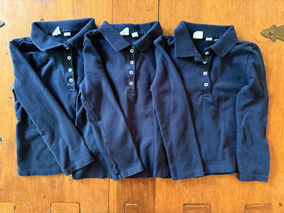 3 Gap Navy Uniform Polo shirts 4/5T Retails $30each , Kids 4/4T