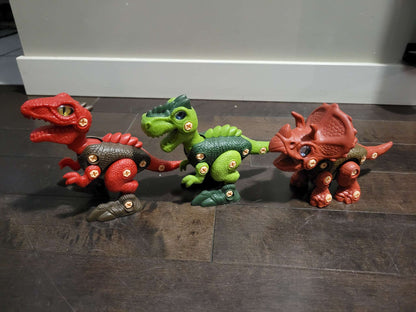 Assembling Jurassic Dinasour building toy