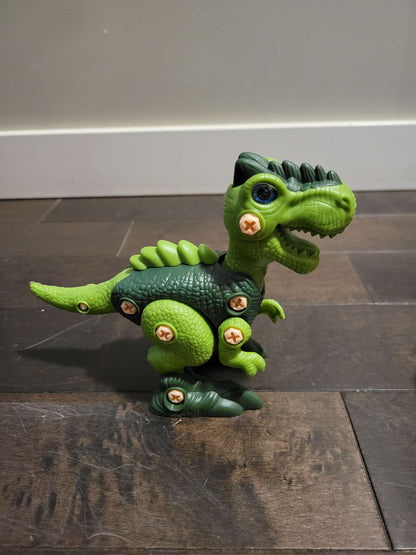 Assembling Jurassic Dinasour building toy
