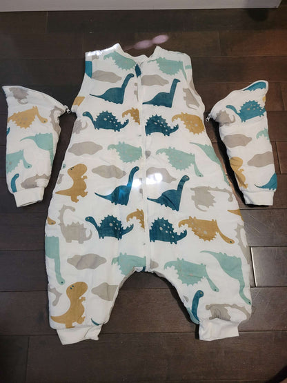 Dinasour footless sleep sac, size 80/48, 12-18 Months (Large)