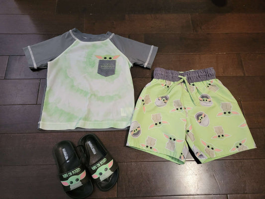 Star Wars Toddler 2 piece Swimsuit and Sandles, Kids 2T