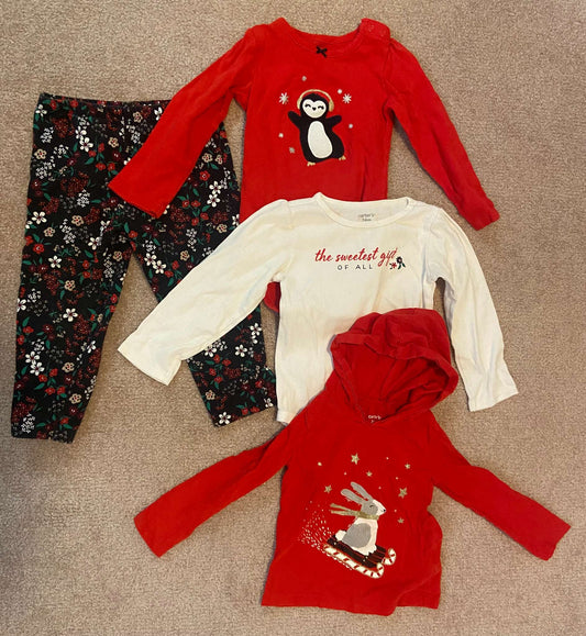 24-Month Holiday 4-Pack, 2 Onesies, 1 Hoodie, 1 Pair of Pants, Carter's, Kids 24 Month (18-24M)