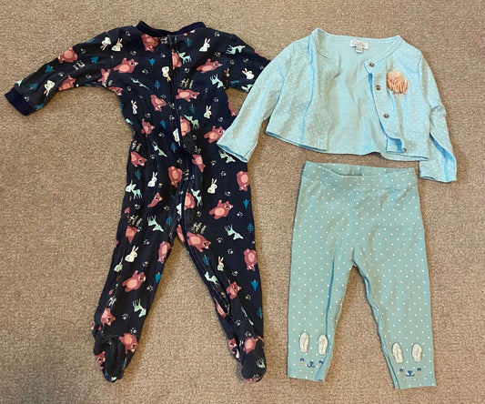 3-Pack, 6-9 Month, Pajamas & Cardigan & Pants, Kids 9 Month (6-9M)