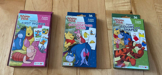Winnie the Pooh 3 Flash Card Games (First Words, Colors/Shapes, Go Together Game)