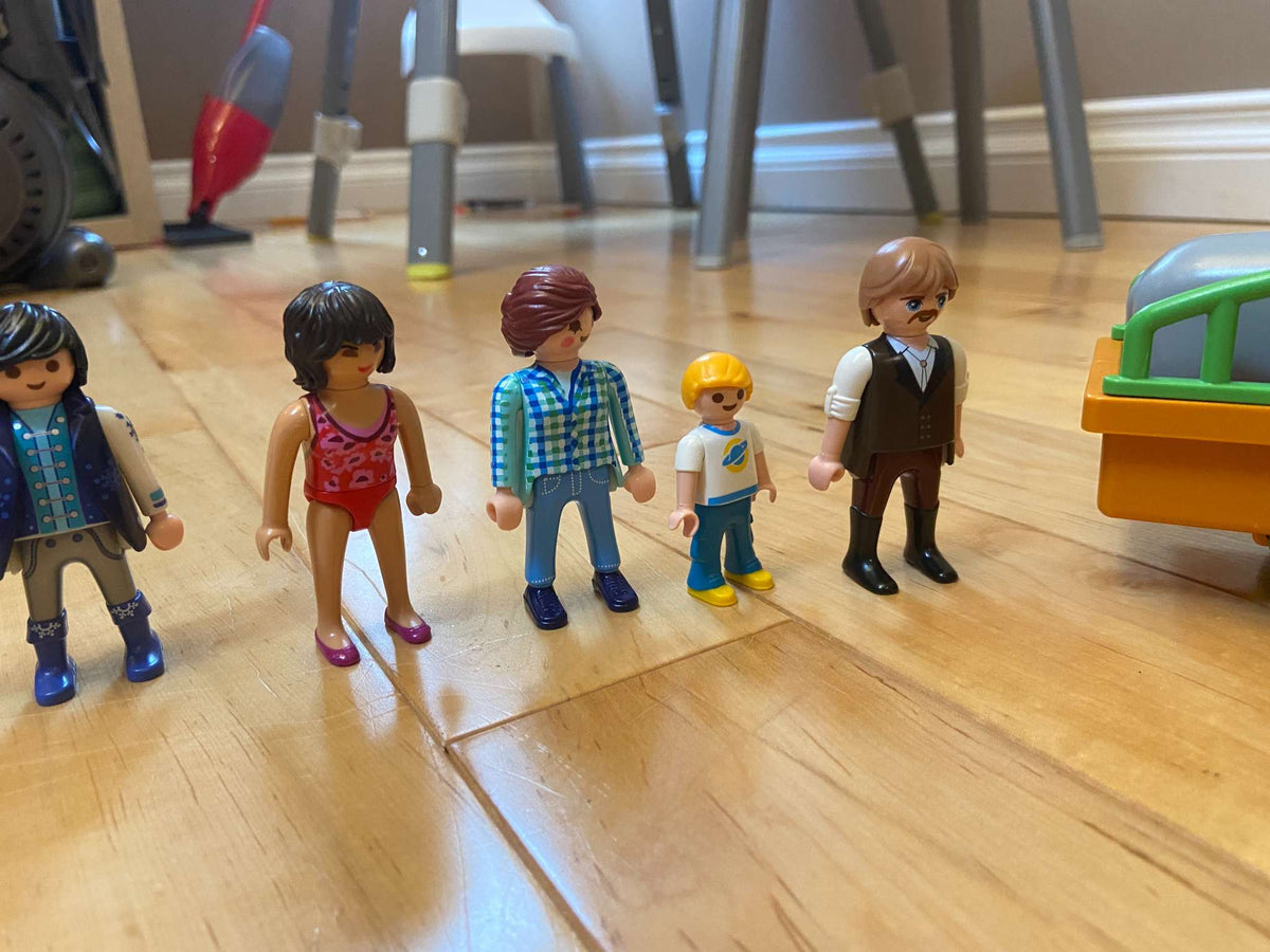 Playmobil Set with 17 People, a Rhino, And Zookeeper Vehicle/Trailer