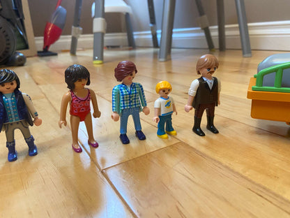 Playmobil Set with 17 People, a Rhino, And Zookeeper Vehicle/Trailer