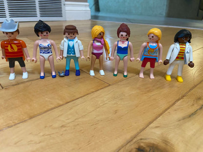 Playmobil Set with 17 People, a Rhino, And Zookeeper Vehicle/Trailer