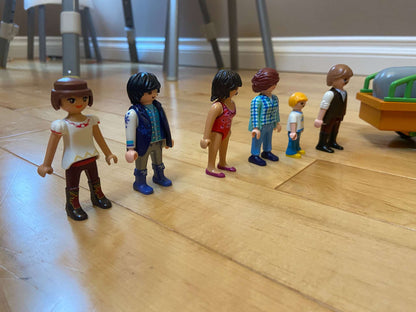 Playmobil Set with 17 People, a Rhino, And Zookeeper Vehicle/Trailer